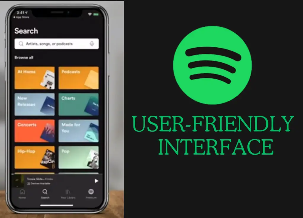 Spotify user friendly Interface