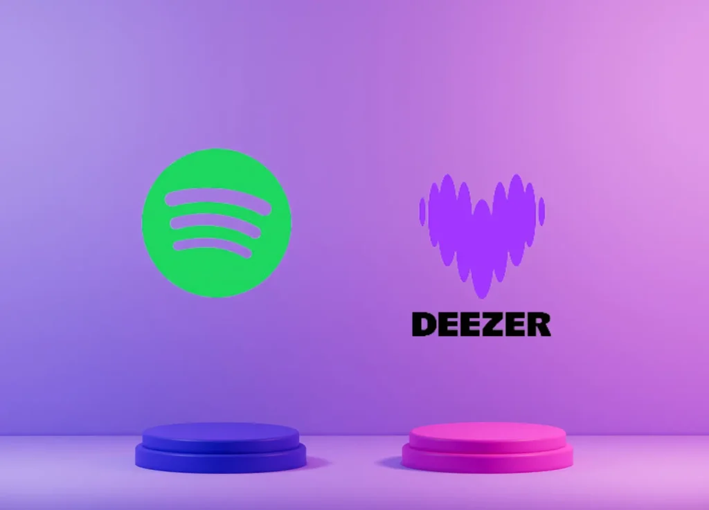 Spotify Vs Deezer logos