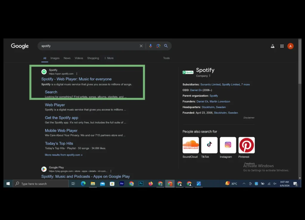 open spotify for pc